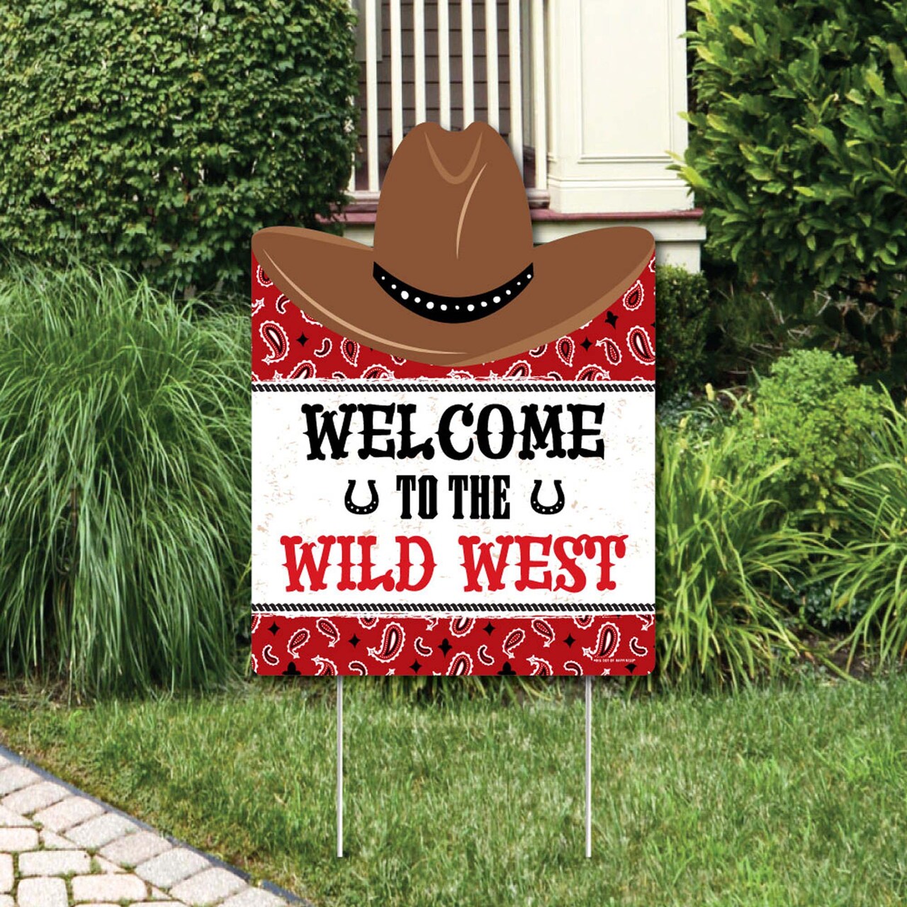Big Dot of Happiness Western Hoedown - Party Decorations - Wild West Cowboy Party Welcome Yard Sign